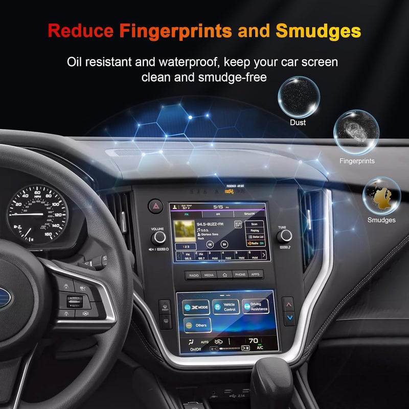BSTW for Subaru STARLINK Dual 7" Screen Protector for Subaru Outback/Legacy/WRX/Impreza/Crosstrek/Forester Base Dual 7" Display 9H Tempered Glass Protective Film - Image 3
